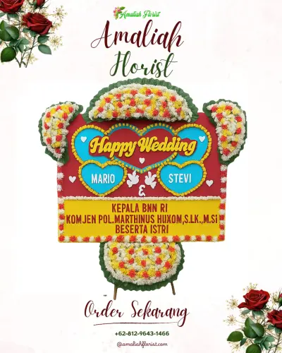Karangan Papan Bunga Pernikahan di Pengajaran
